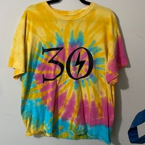 Tie dye 30 T-shirt. Harry Potter lightening bolt